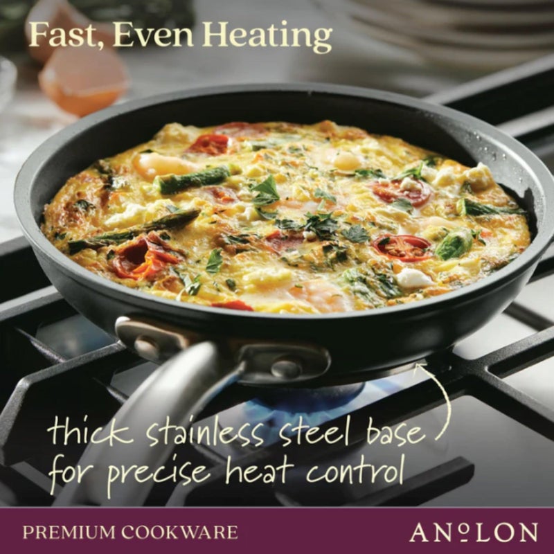 Anolon Accolade Forged Hard Anodized Nonstick Frying Pans/Skillet Set, 10 Inch and 12 Inch - Moonstone Gray - Image 4